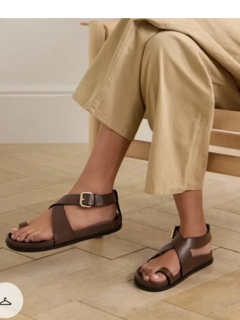A.EMERY's Dula sandals ‘Walnut’ leather size 38 padded footbeds crisscross strap